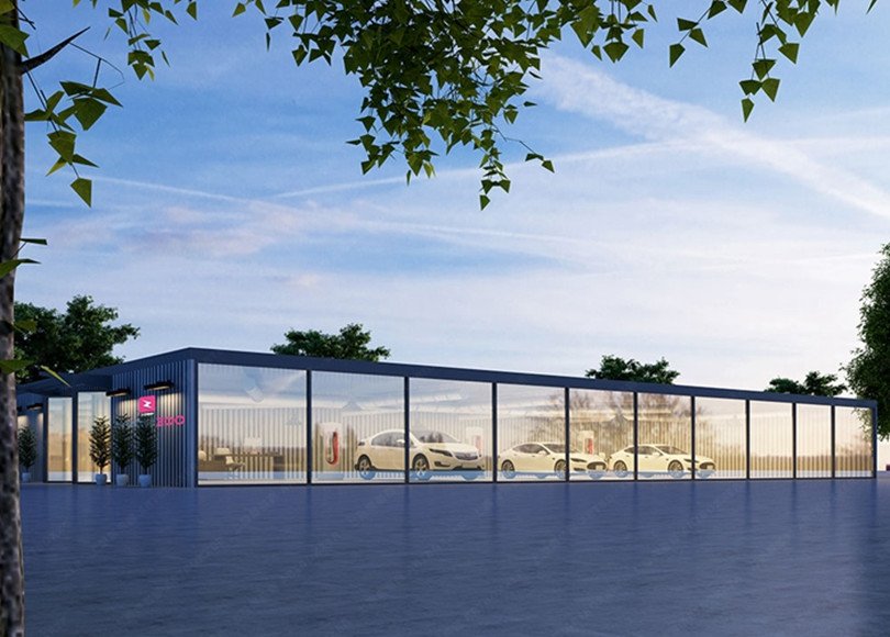 find out commercial steel building showroom and exhibition hall from ...