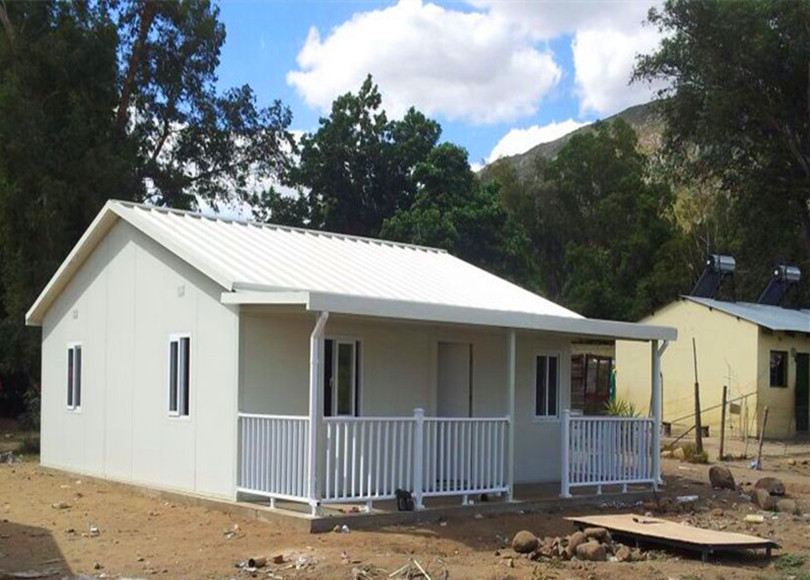 white steel house